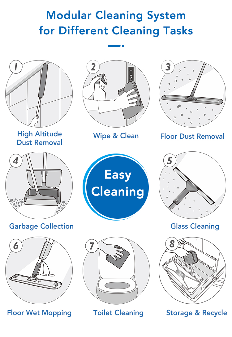 CT Flat Mopping Roll Top Cabinet Trolley - Cleanic Cleaning Equipment